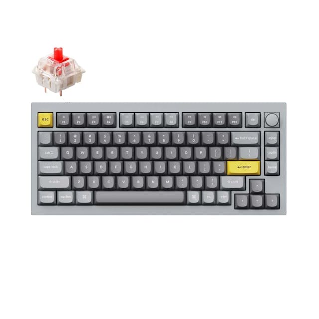 Keychron Q1 75% Red G Pro Switches Aluminium RGB Wired Keyboard – Grey