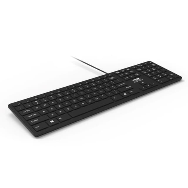 Port Office Executive Low Profile 109key Wired Keyboard – Black
