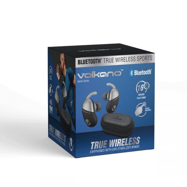 Volkano Swish series True Wireless Sports Earphones + Case - 10 units / PDQ